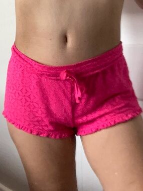 JOE BOXER Pink Lace Boy Shorts with Drawstring – Women’s Medium